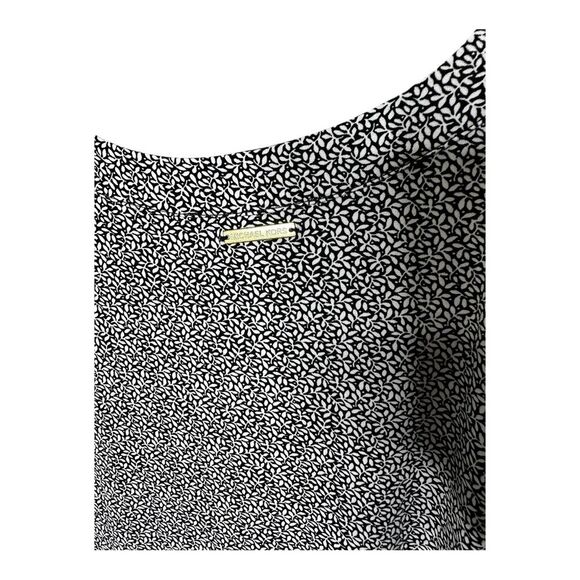 Michael Kors Tank Sheath Dress XS black white print laceup v neck slinky stretch - Picture 6 of 11